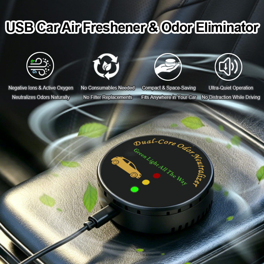 Odor Eliminator Car - 차량용 공기청정기, 필터가 필요 없는 USB